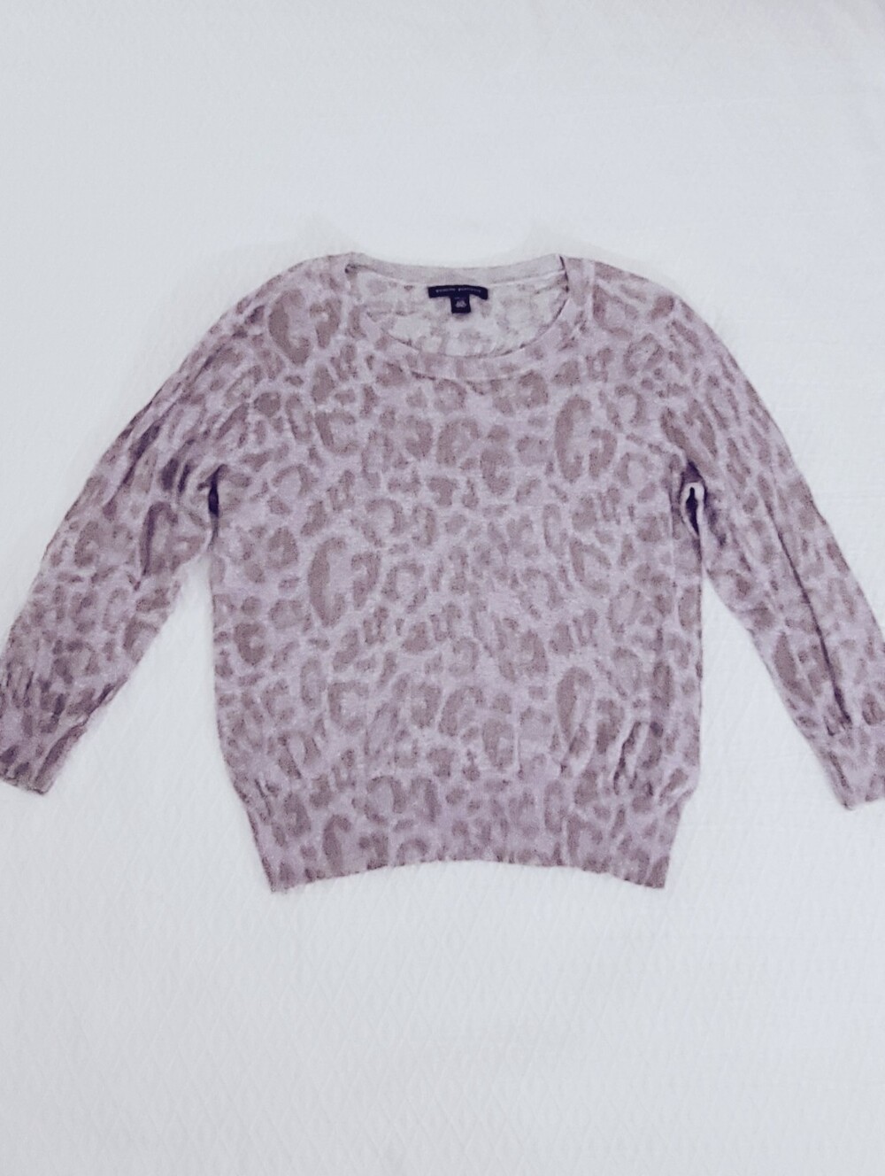 Banana Republic Petite- Cool Lavender Grey Cheetah Print Pullover Sweater